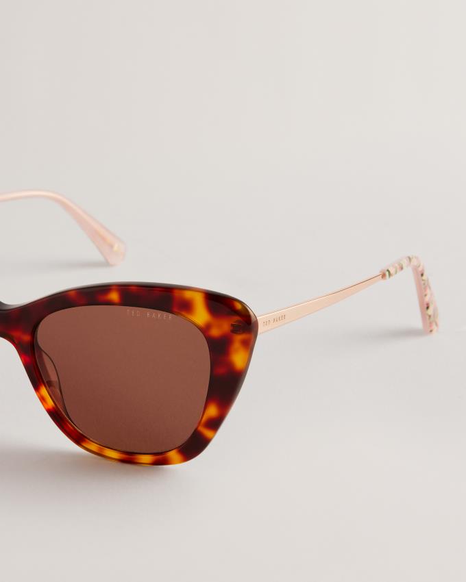 Lunette de Soleil Ted Baker Cat Eye Tortoiseshell Frame Marron Femme | TGT-01984907